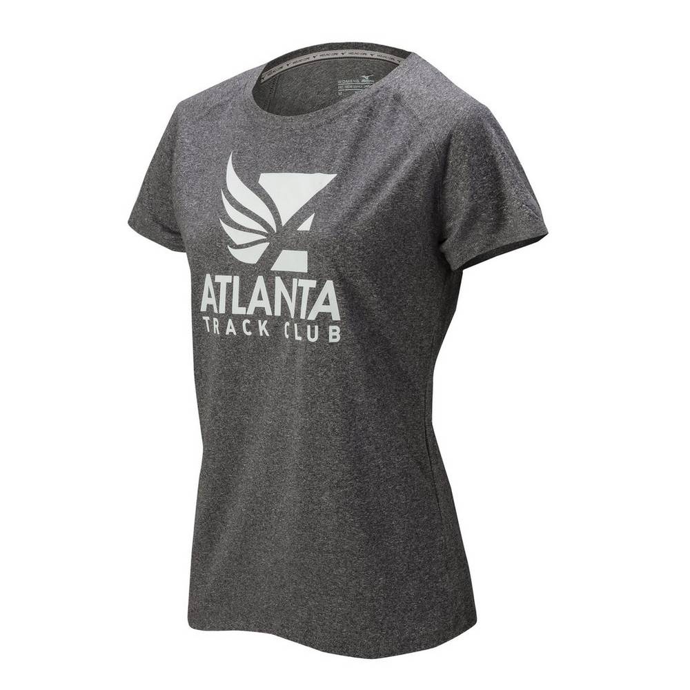 Camiseta Mizuno Running Atlanta Track Club Inspire 2.0 - Mulher - Cinzentas Escuro - RTXYF2385